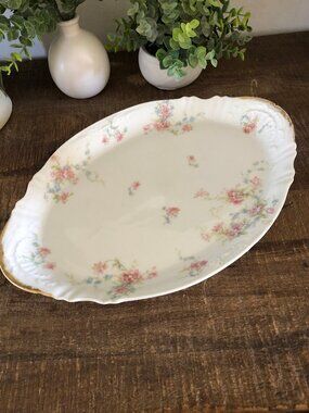 Vintage Theodore Haviland Limoges France Oval Serving Platter, Large 13.5 inches